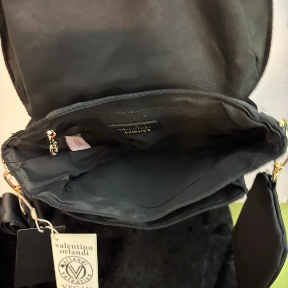 🛑🆕🛑 Valentino Orlandi Black Crossbody Bag with Gold Accents